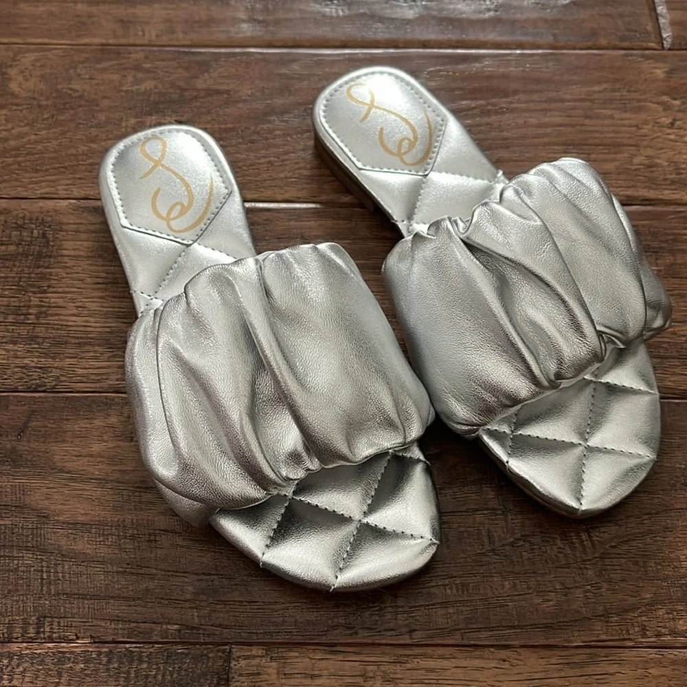 Sam Edelman Girls Briar Mini Sandals in Silver Size 12